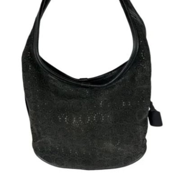 UGG Handbags - UGG Black Laser Cut Suede Classic Hobo Bag